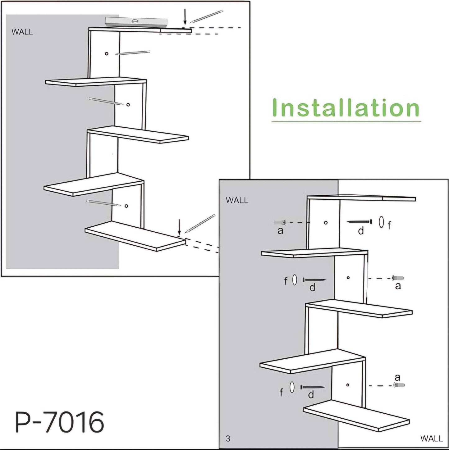 Zig Zag Corner Shelve - P-7016