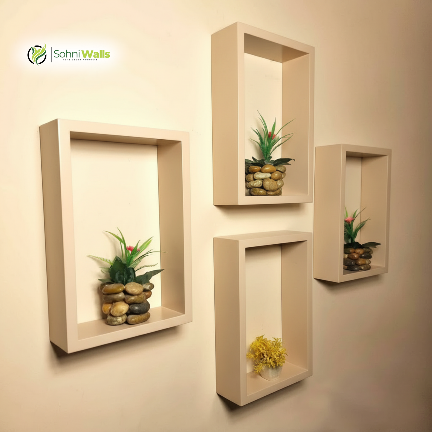 Set Of 4, SQ-Wall Shelve, P-7070