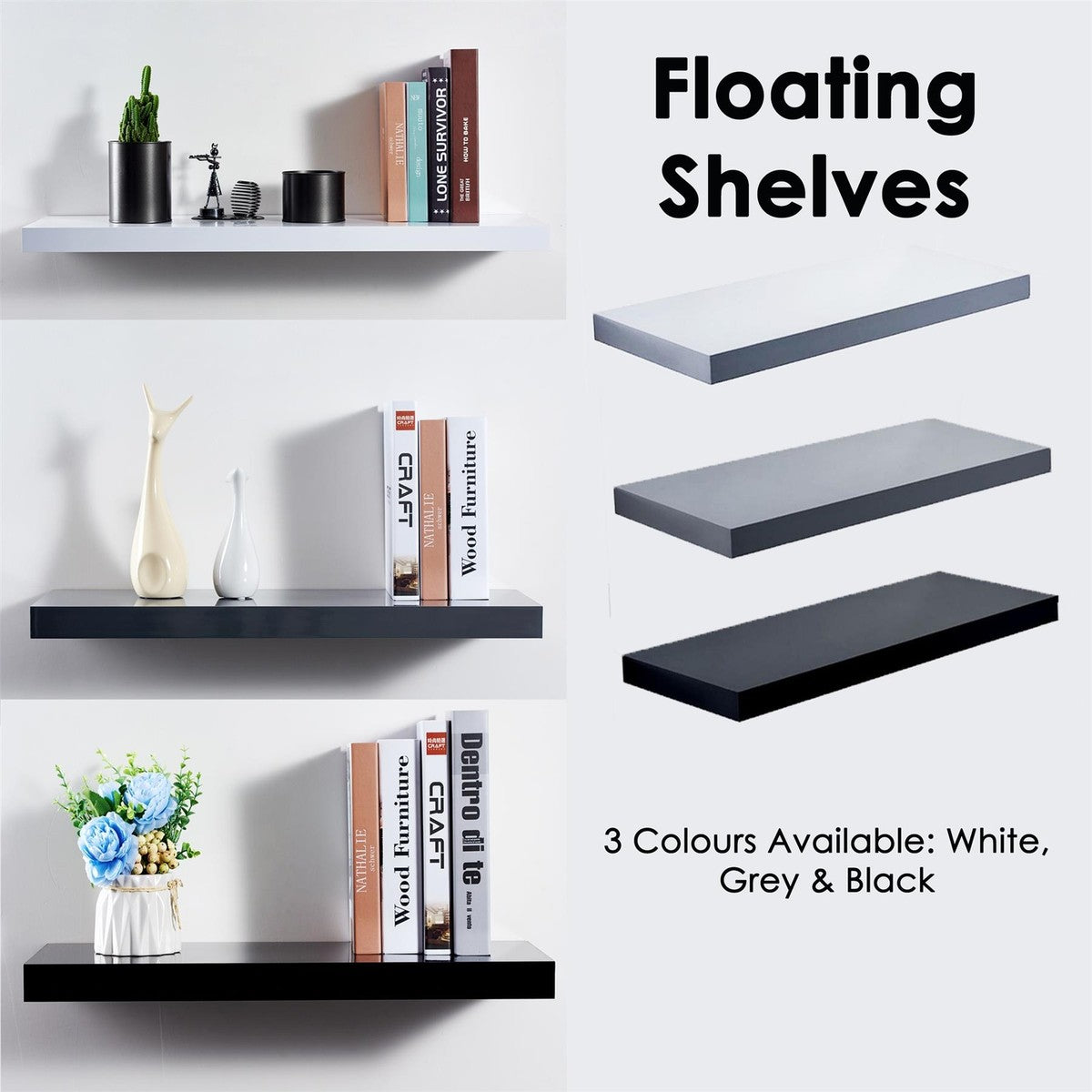 Set of 3, Wall Shelve LOG-7003