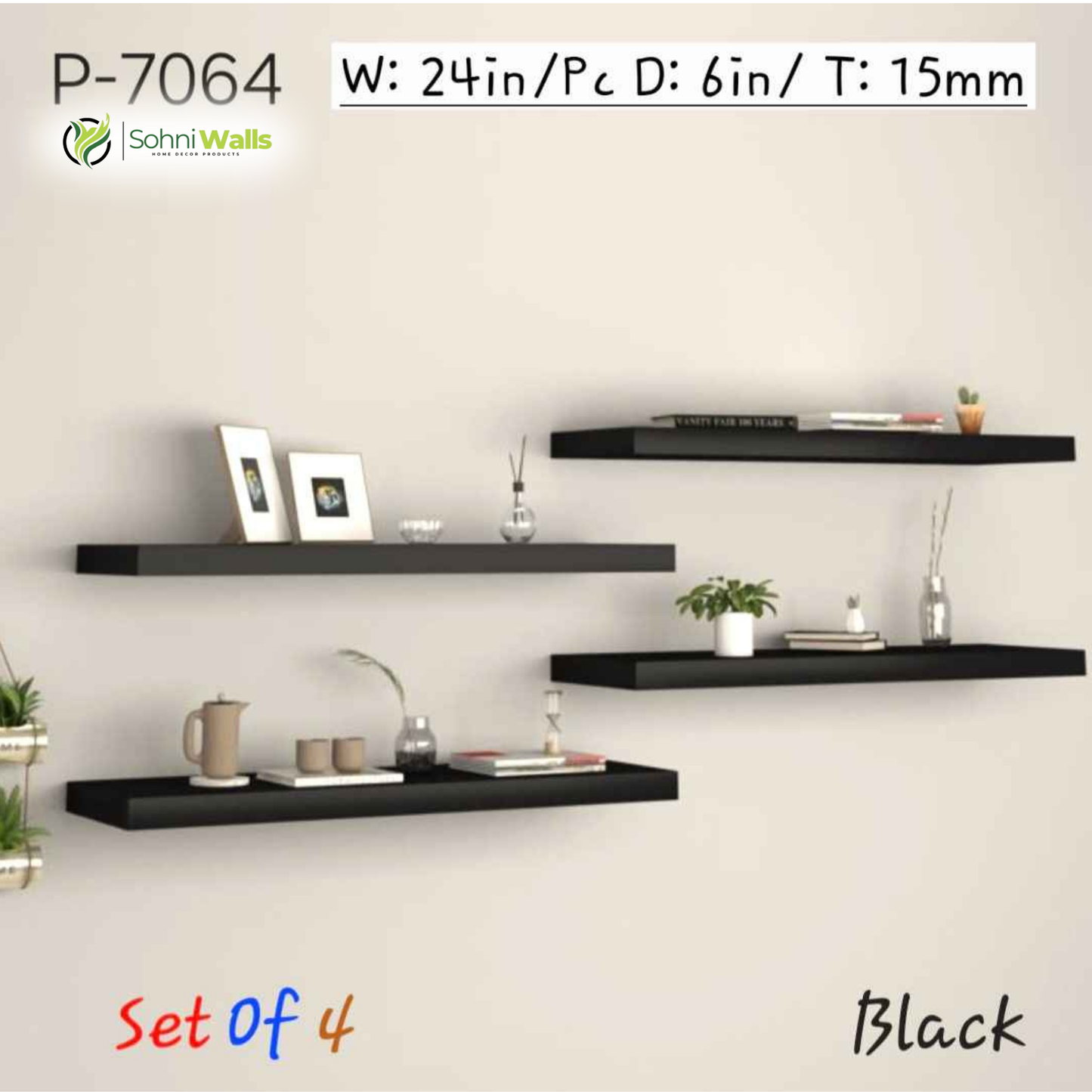 Set of 4, Floaty Shelve, P-7064