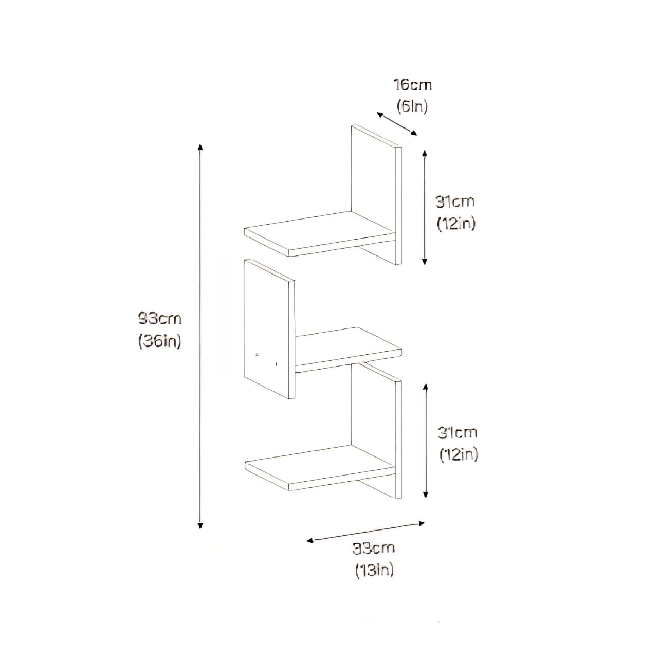 Wall shelf, Set of 3 - LOG-7129