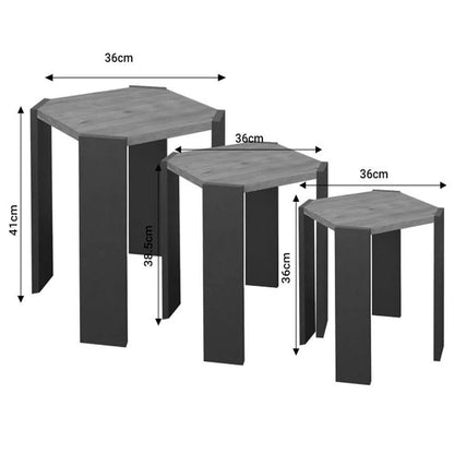 Set of 3 Coffee Tables LOG-8090