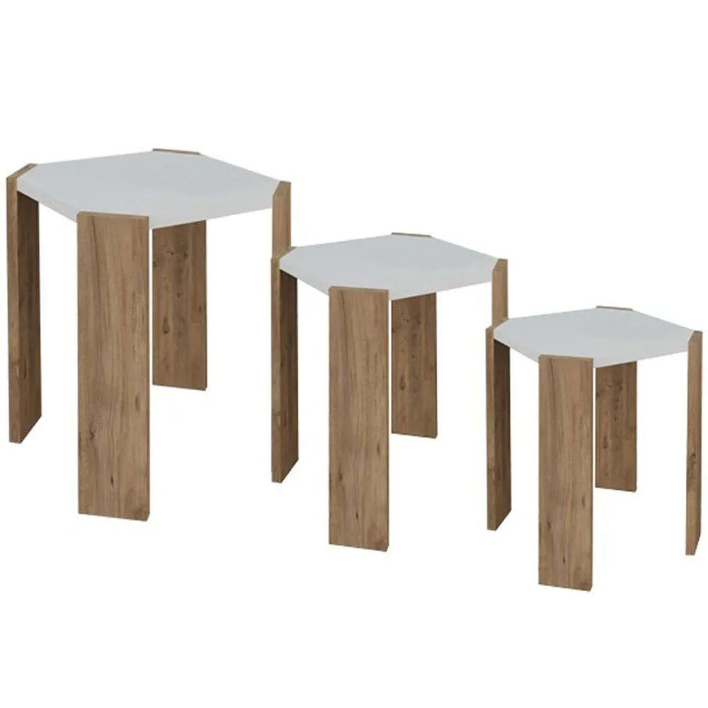 Set of 3 Coffee Tables LOG-8090