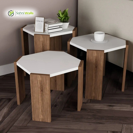 Set of 3 Coffee Tables LOG-8090