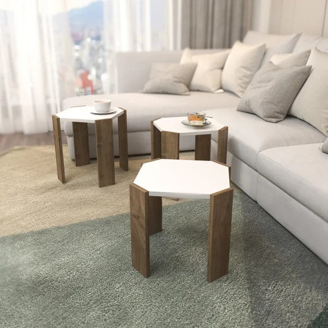 Set of 3 Coffee Tables LOG-8090