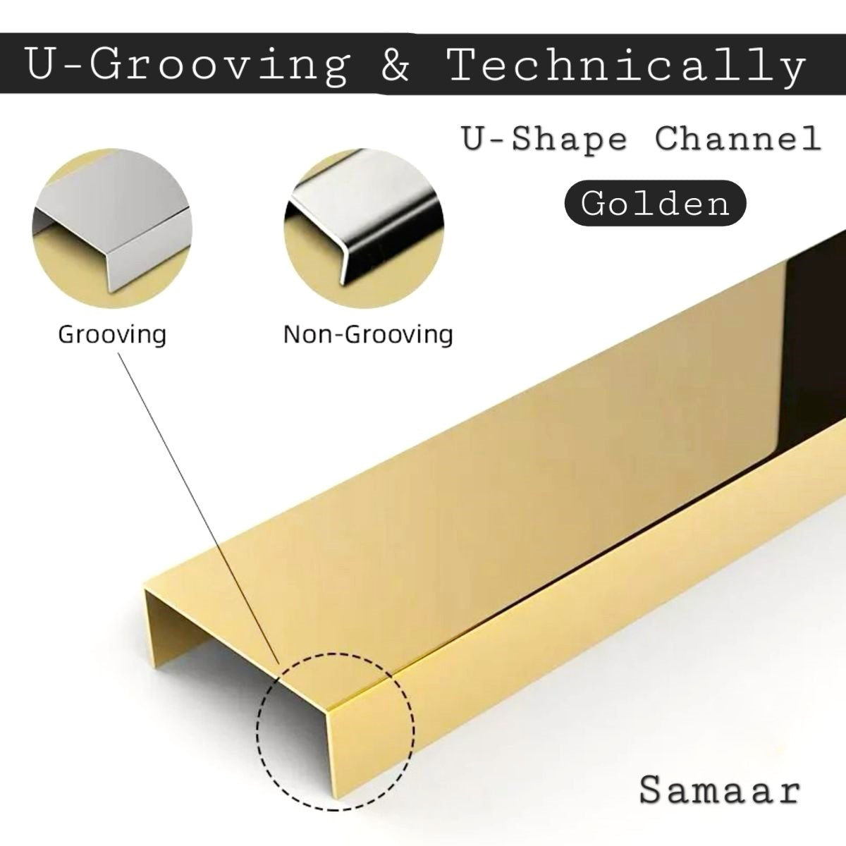 SS Gold Strips – U-Shape Channel